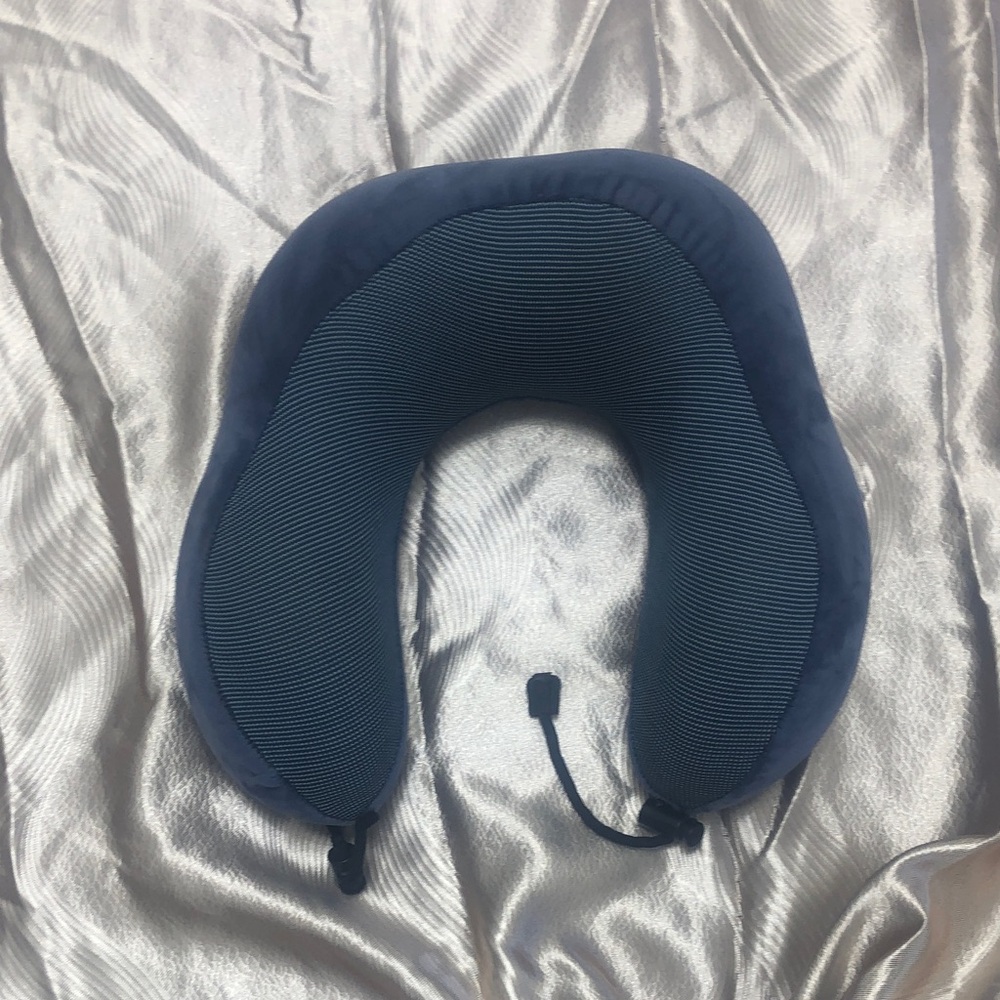 Memory Foam Neck Pillow in Navy Blue